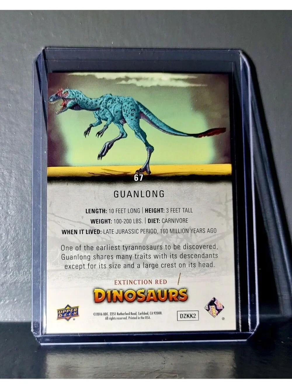 2015 Upper Deck Dinosaurs Guanlong Extinction Red Parallel #67 Card